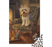 500 Pieces Yorkshire Terrier Puzzle Jigsaw Difficulty Puzzle Jigsaw Educational Game Toy 500pcs (52x38cm)