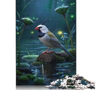 500 Pieces Zebra Finch Jigsaw Square Puzzle for Adults Wooden Puzzles Unique Challenge Games 500pcs (52x38cm)