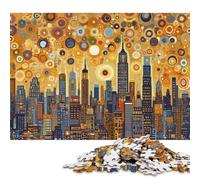 500 PieceStarry Night NYC Skyline Jigsaw Puzzles for Adults And Wooden Puzzle for Puzzles Lovers 500pcs (52x38cm)