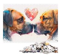 500 PieceTwo Dogs Love Jigsaw Puzzles for Adults And Wooden Puzzle for Puzzles Lovers 500pcs (52x38cm)