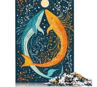 500 PieceWhale Dance Under The Moon Jigsaw Puzzles for Adults And Wooden Puzzle for Puzzles Lovers 500pcs (52x38cm)