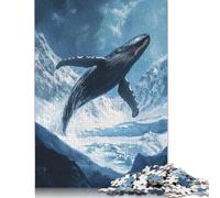 500 PieceWhale Leaping Over Mountains Jigsaw Puzzles for Adults And Wooden Puzzle for Puzzles Lovers 500pcs (52x38cm)