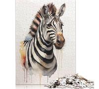 500 PieceZebra Watercolor Jigsaw Puzzles for Adults And Wooden Puzzle for Puzzles Lovers 500pcs (52x38cm)