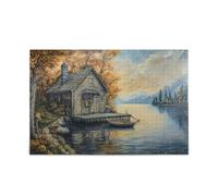 500 Piecing Jigsaw Puzzles Challenging Funny Family Puzzle Perfect for Game Nights, Old Boathouse