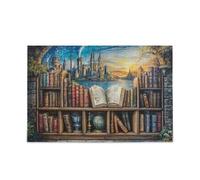 500 Piecing Jigsaw Puzzles for Adults Family Puzzle for Women Men, Treasure Hunt Bookshelf