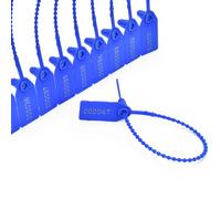 500 Plastic Tamper Seals Zip Ties for Fire Extinguishers Pull Tight Security Seal Tags Numbered Disposable Self-Locking Tie 250mm Length (Blue)