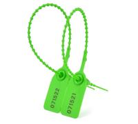 500 Plastic Tamper Seals Zip Ties for Fire Extinguishers Pull Tight Security Seal Tags Numbered Disposable Self-Locking Tie 250mm Length (Green)