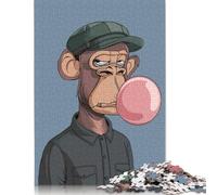 500 Puzzleteile „Bored Ape Bubble Pink“, Puzzlespiel, Geburtstagsgeschenk, Puzzle, dekoratives Puzzle für Erwachsene und Jugendliche (52 x 38 cm)