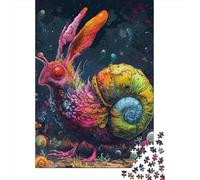 500 Rabbit_snail Creative Square Jigsaw Puzzles for Adults, Wooden Puzzles Unique Challenge Games 500pcs (52x38cm)