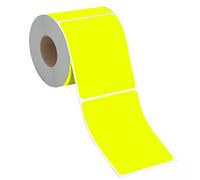 500 Removable Blank Labels, Rectangular Color Code Label with Perforation Line, No Residue for Home Organization Projects, Bins, Kitchen Storage Containers, Desk Items(5” x 3”, Fluorescence Yellow)
