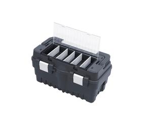 (500 RS) Large Plastic Black Lockable Lid Storage Toolbox