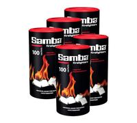 500 Samba Firestarters Firelighters Sachets - Odourless Burning & Easy to Light - For BBQs Barbecues Wood Burner Wood-Fired Ovens Stoves Fireplaces & Campfires - 5 Tubes