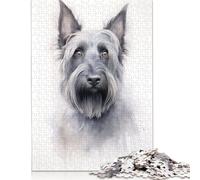 500 Scottish Terrier Painting Jigsaw Puzzles for Adults Teenager & Wooden Puzzles Family Games 500pcs (52x38cm)