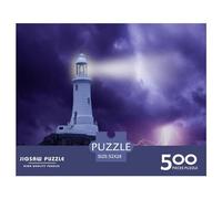 500 Seaside Watchtower Jigsaw Puzzles for Adults Teenager & Wooden Puzzles Family Games 500pcs (52x38cm)