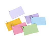 500 Sheets 3x5inch Card Colored Study Cards with Ring Punch Note Cards Regulation Study Cards Colorful Learning Cards