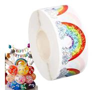 500 Sheets Glitter Rainbow Stickers, Self-Adhesive Coated Paper Decals, Kids Stickers Roll Labels, Tear Resistant Craft Sticker, for Laptop Water Bottle Scrapbooking Crafts Presents