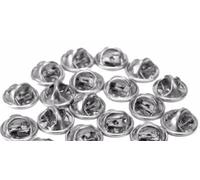 500 Silver Coloured Metal Replacement Pin Badge Backs with Butterfly Clasp Fitting