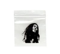 500 Small Bob Marley Zip-seal Printed Clear Bag Resealable Polythene Baggies 50mm x 50mm (500)