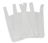 500 Small White Plastic Polythene Vest Style Carrier Bags - Size 10 x 15 x 18" Shopping Gift Boutique Supermarket Cash N Carry Market Stall