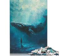 500-teiliges Puzzle für Erwachsene, 500-teiliges Puzzle „Whale Whispers Boy Dreams“, Holzpuzzle für Erwachsene und Jugendliche, 500 Teile (52 x 38 cm)