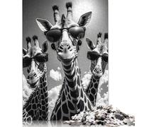 500-teiliges Puzzle für Erwachsene, Giraffen-Rap-Cover, kreatives Holzpuzzle, unmögliches Puzzle, Gehirn-Herausforderungspuzzle für Teenager (52 x 38 cm)