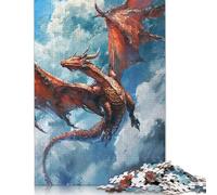 500-teiliges Puzzle für Erwachsene, Skyborne Dragon, kreatives Holzpuzzle für Erwachsene, Puzzle, Lernpuzzle, Familienspiel, 500 Stück (52 x 38 cm)