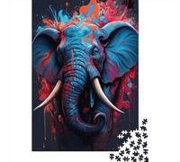 500 The Graceful Elephant Creative Square Jigsaw Puzzles for Adults, Wooden Puzzles Unique Challenge Games 500pcs (52x38cm)