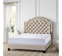 500 Thread Count 100% Pure 5 Star Hotel Quality 28cm/11 inches Deep Egyptian Cotton Luxurious Fitted Bedsheet (White, Double: 137x190cm + 28cm Deep)