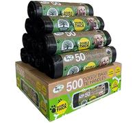 500 TidyZ Dog Poo Bags. Made from 100% Recycled Plastic. Extra Strong, 30 × 36 cm Extra Large Pet Waste Bags. Tie Handles. On a Roll. Unscented. Leakproof. 10 rolls of 50