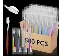 500 Toothbrush Sets with Toothpaste Individually Wrapped for Homeless Assistance, Travel, Hotel, Camping & School