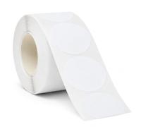 500 White Round Dot Stickers on Roll, 25mm Waterproof Removable Vinyl Circle Labels, Multipurpose Colour Coding Sticky Dots for Home & Business Use