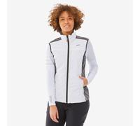 500 Women's Warm And Stretchy Sleeveless Ski Jacket - Grey And White