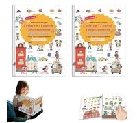 500-Word Audio Learning Book, First English Words Sound Books, 500 Words Talking Interactive Audio Books, Preschool Audio Learning Book Talking Flash Cards For Toddlers (2pcs)