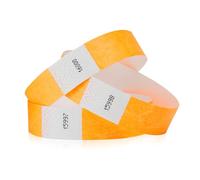 500 WristCo Neon Orange Tyvek Wristbands for Events - Tamper-Proof Design & Fluorescent Color Prevent Reuse Premium-Grade Bracelets for Hospital & Medical ID, Party & VIP Identification
