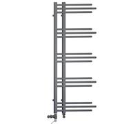 500 x 1200mm Dual Fuel Bathroom Designer Towel Rail Radiator Heater With Standard Electric Element Model Sydney (Anthracite Grey)