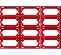 500 x Adhesive Christmas Labels Stickers - Festive Red, Homemade, Jam Chutney Preserve Preserving Gift Gifting