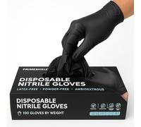 500 x Black Nitrile Disposable Examination Gloves - Powder Free, Latex Free | Multipurpose for Industrial, Mechanical, Hair & Beauty, Food, Janitorial Use ((500 Gloves, Large)