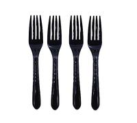 500 x Heavy Duty Black Plastic Forks | Washable Reusable Recyclable Dinner Forks | BPA Free Tableware and Dinnerware | Indoor/Outdoor Parties Picnic BBQ Takeaways