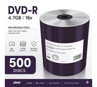 500 x Mediarange DVD-R 16x Shiny Silver Thermal Blank DVD Discs 4.7GB Shrinkwrap