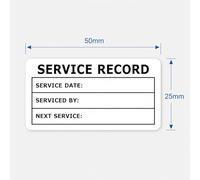 500 x Service Record Stickers White 50 x 25mm, Strong Adhesive Maintenance Labels, Flat Packed, EJI Labels (500)