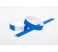 500 x Tyvek Wristbands Waterproof, Tear-Resistant Event Wristbands for parties, events, festivals, crowd management - 3/4 inch 19 mm (Neon Blue)
