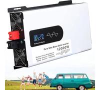 5000/6000/8000/10000/12000 Watt Pure Sine Wave Power Inverters 12V 24V 48V 60V 72V 96V DC To AC 110V/220V Converter with 2 AC Sockets Car Inverter for Home Appliances, Work with Lithium Battery