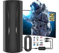 5000+ Miles TV Antenna for Local Channels,Indoor Outdoor Digital HD Antenna | 360° Long Range Reception with Strong Signal Booster, Supports Smart & Old TVs, Easy Setup, Clear HD Signal, 38ft Coax Cable