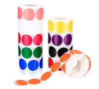 5000 Pcs/10 Rolls of Coloured Dot Stickers Assorted Colours 25mm/1 Inch, Round Coloured Circle Stickers Sticky Labels Self-Adhesive for Home Office Coding Recording DIY Crafts Gifts