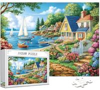 5000 pcs Piece Jigsaw Puzzles for Adults Landscape Puzzle Sailboat Pattern Design, Piece Puzzle Educational Games, DIY Adult Crafts with Gift Box Packaging, Beautiful Decoration, 156x105cm, Model47
