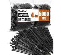 5000 PCS Zip Ties 4 Inch, Small Cable Ties with 18lbs Tensile Strength, Black Zip Ties for Indoor and Outdoor Use, Wire Ties