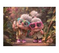 5000 Piece Jigsaw Puzzle, Cartoon & Old Lady Wooden Wall Art, 1T#1069 | Durable Thick Wood Construction, Precision-cut Pieces, Vibrant ink, Static Hobby, Decompress, Home Decor, Gift, 105x181cm