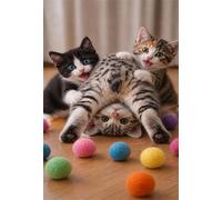 5000 Piece Jigsaw Puzzles for Adults, Cat Ball Of Yarn 61x41.3 inch, Challenging Brain Teaser Puzzle, Premium Cardboard Hobby Gift for Adults & Seniors
