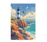 5000 Piece Jigsaw Puzzles for Adults, Creative Impossible Puzzles Games for Adults Beginners, Large Wooden Jigsaw with Poster and Storage Box, Home Decor, Theme: Bird & Lighthouse 105x156cm D-853