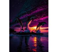 5000 Piece Jigsaw Puzzles for Adults, Dolphin Sunset 61x41.3 inch, Challenging Brain Teaser Puzzle, Premium Cardboard Hobby Gift for Adults & Seniors